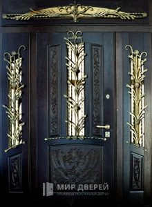 Железная эксклюзивная дверь в коттедж №27 внешняя - фото