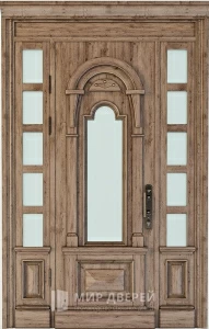 Двухстворчатая филенчатая дверь №2 внешняя - фото